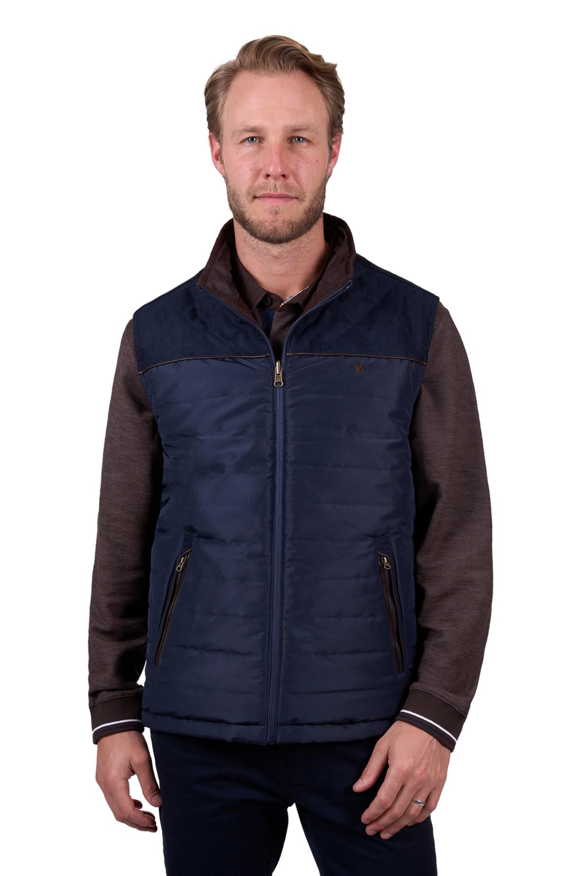 Thomas Cook Mens Nathan Reversible Vest in DarkBrown/Navy