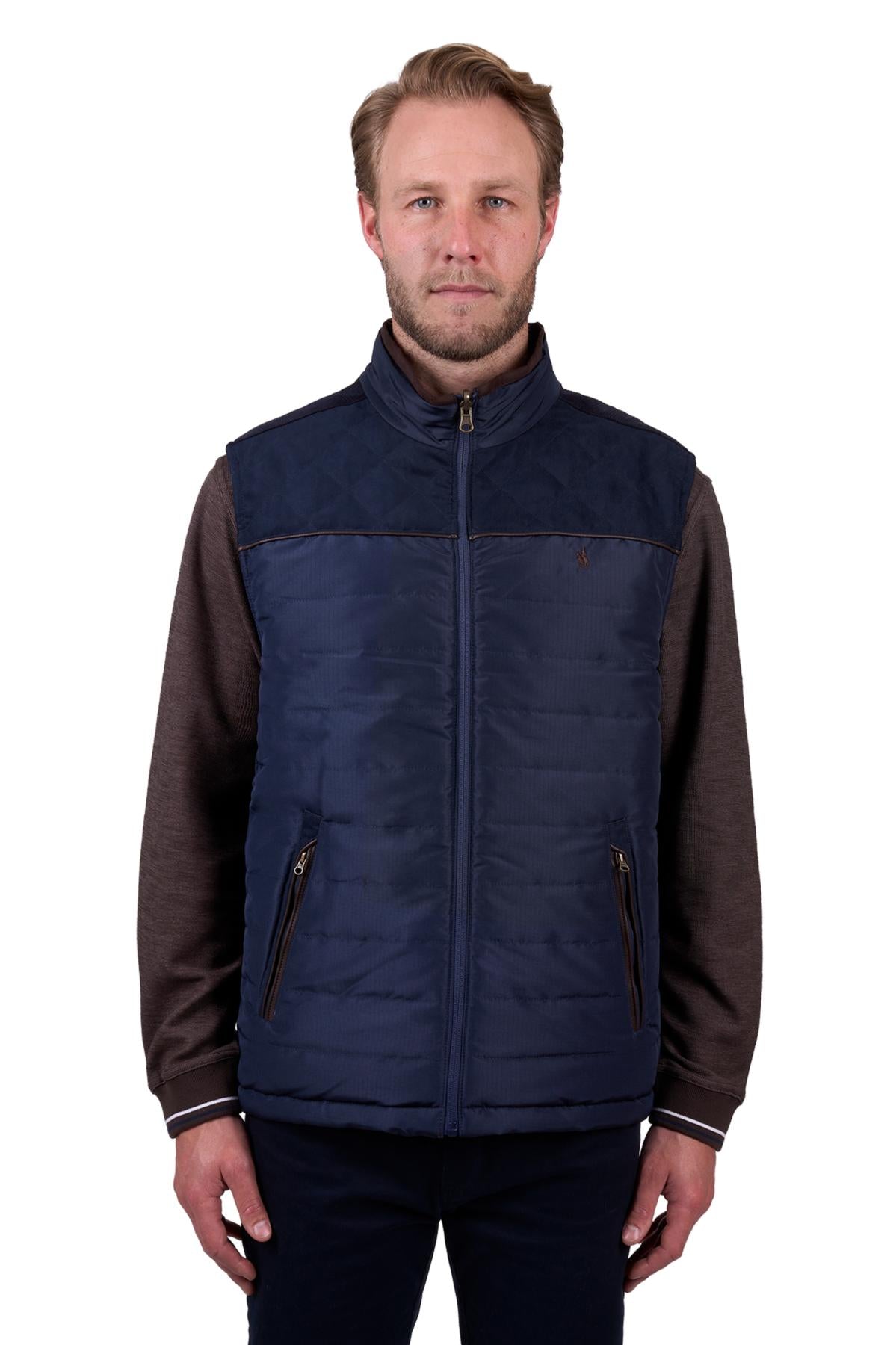 Thomas Cook Mens Nathan Reversible Vest in DarkBrown/Navy