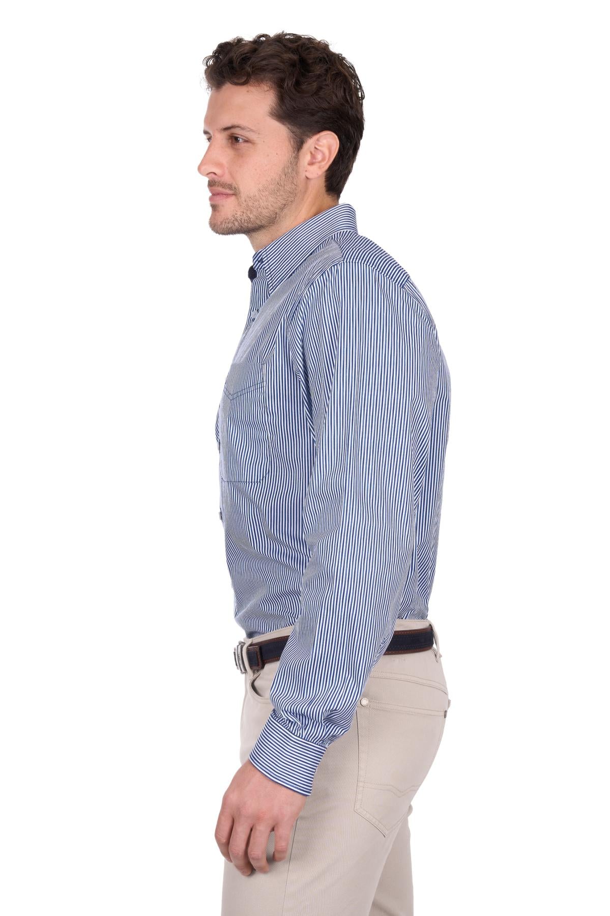 Thomas Cook Mens Gregory Stripe 1 Pocket L/S Shirt