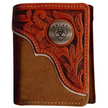 Ariat Tri-fold Wallet - Tooled Overlay WLT3112A