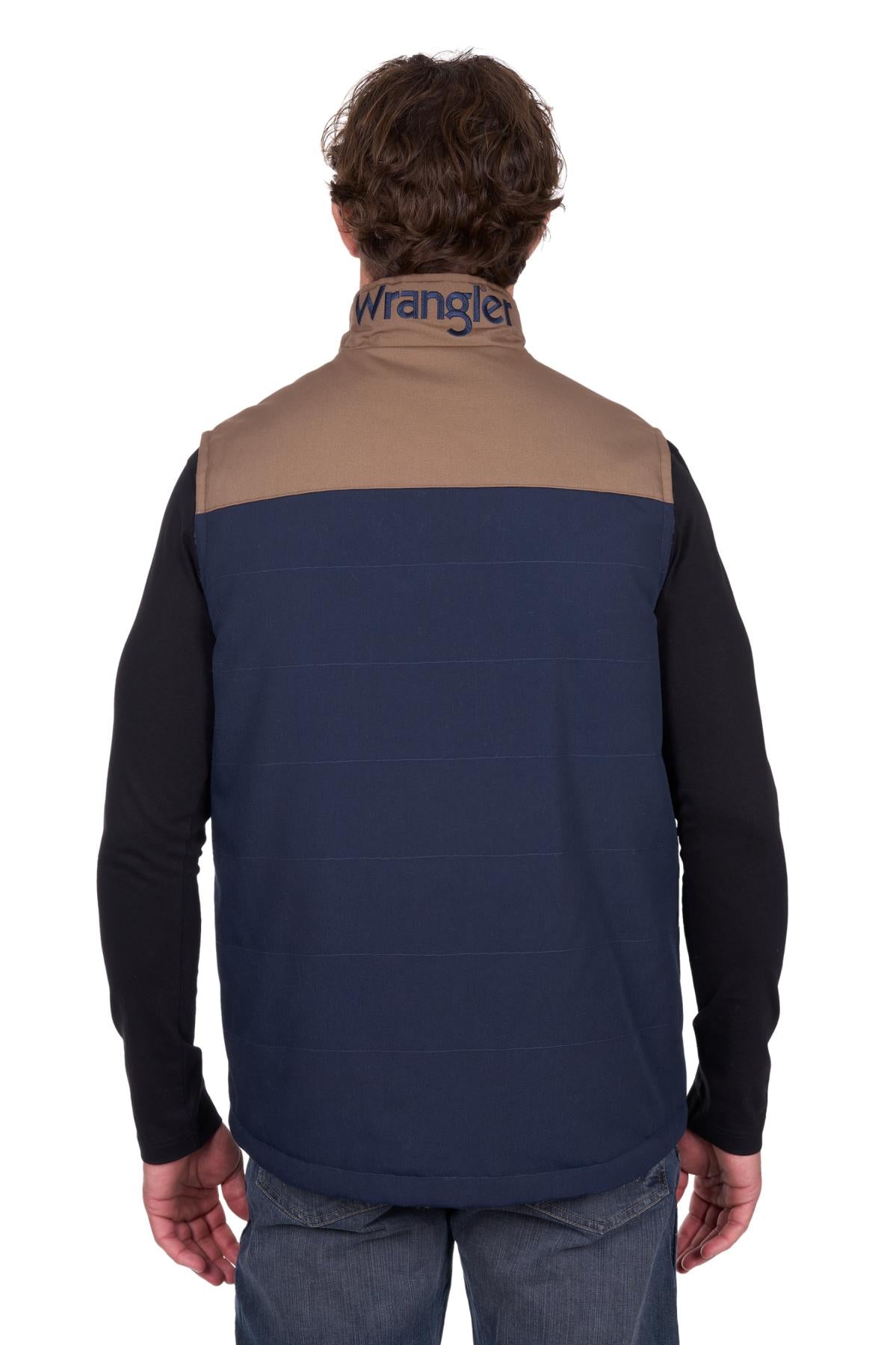 Wrangler Mens Dean Reversable Vest Navy/Tan