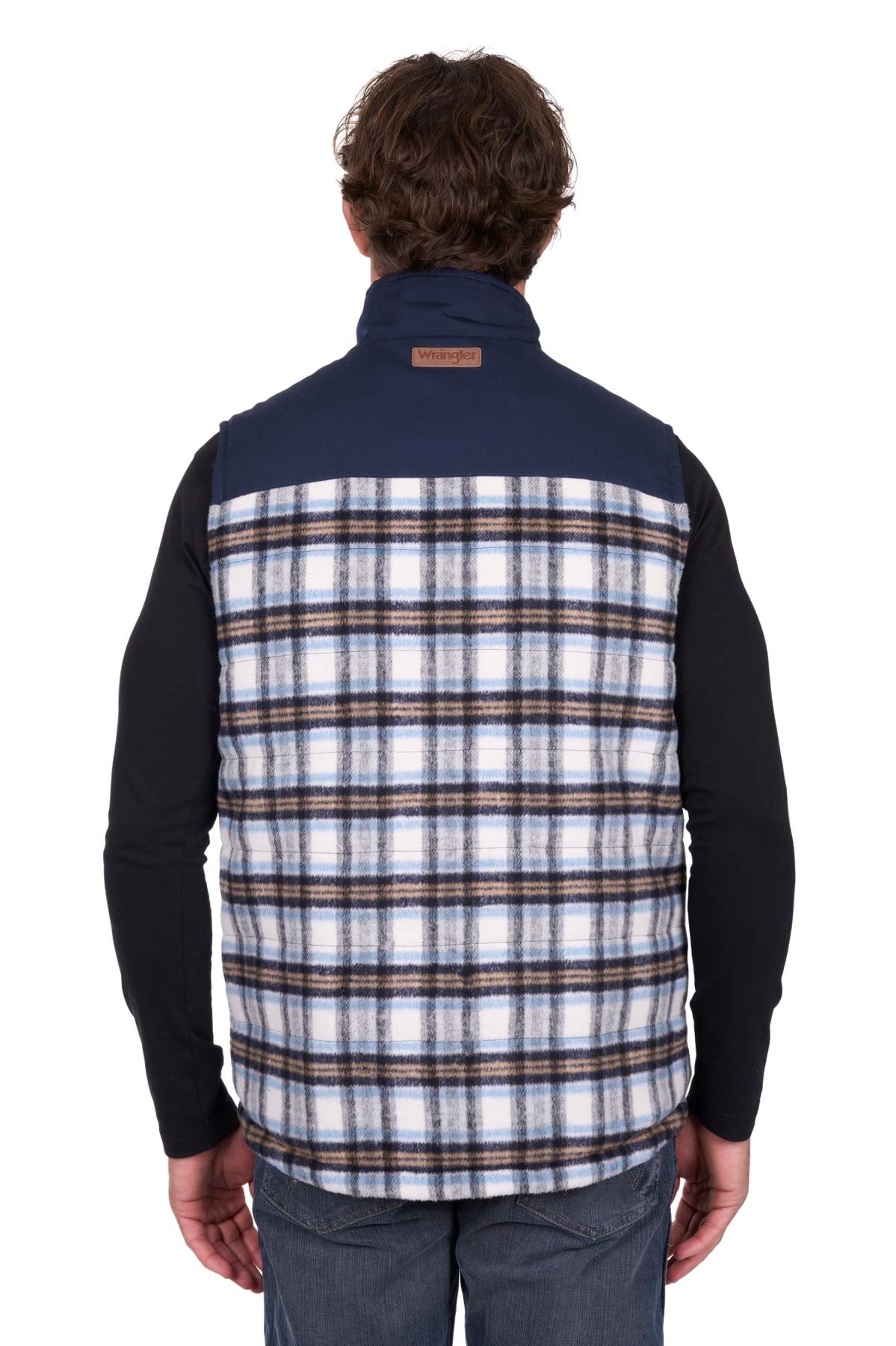 Wrangler Mens Dean Reversable Vest Navy/Tan