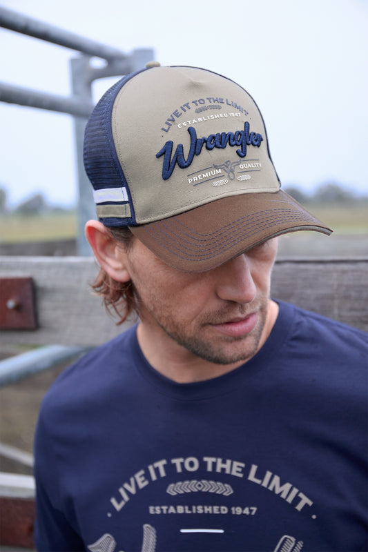 Wrangler Mens Joel High Profile Trucker Cap