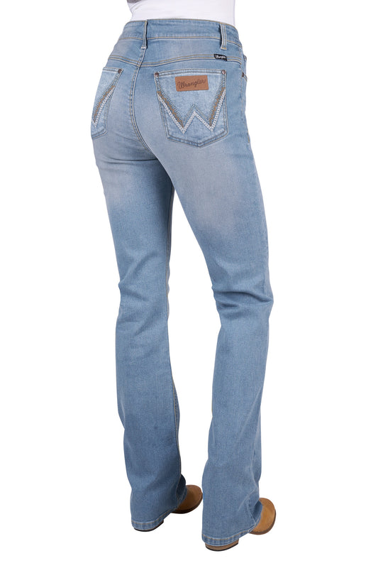 Wrangler Womens Dillen Hi Rise Jean in Sky