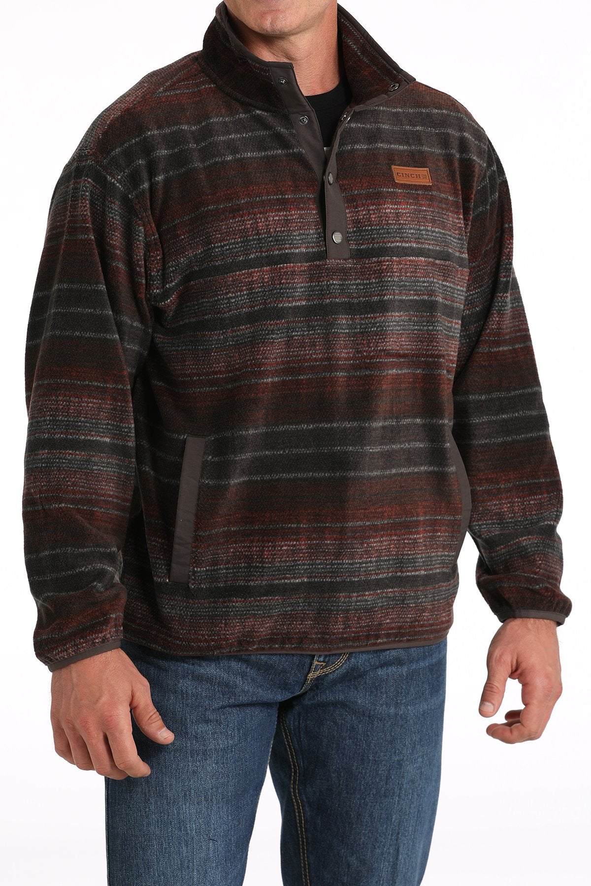 Cinch Mens Fleece Pullover - Brown