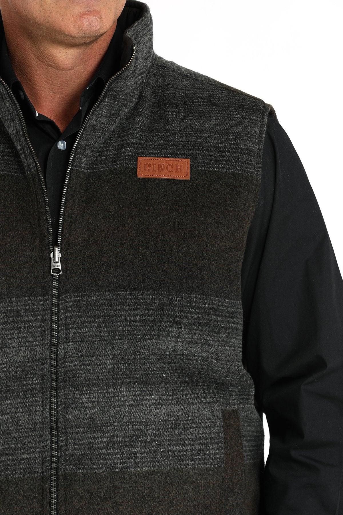 Cinch Mens Reversible Quilted Vest - Charcoal