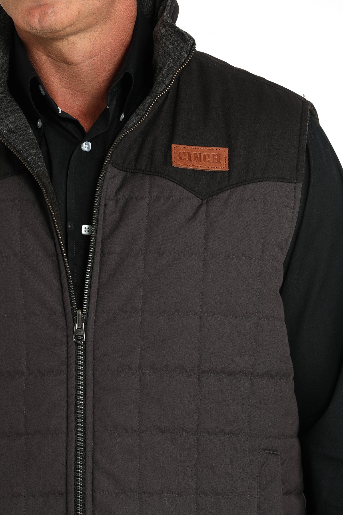 Cinch Mens Reversible Quilted Vest - Charcoal