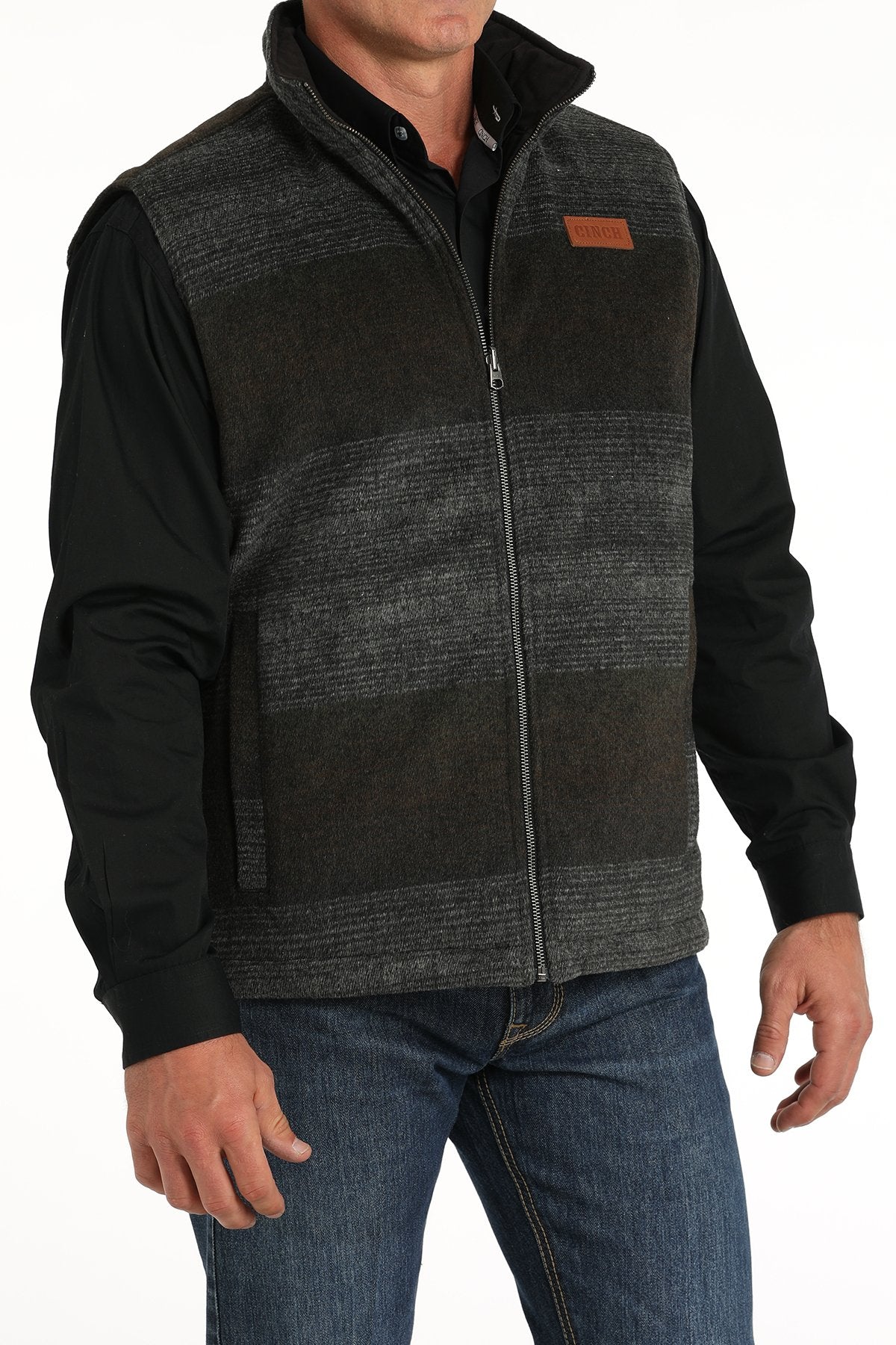 Cinch Mens Reversible Quilted Vest - Charcoal