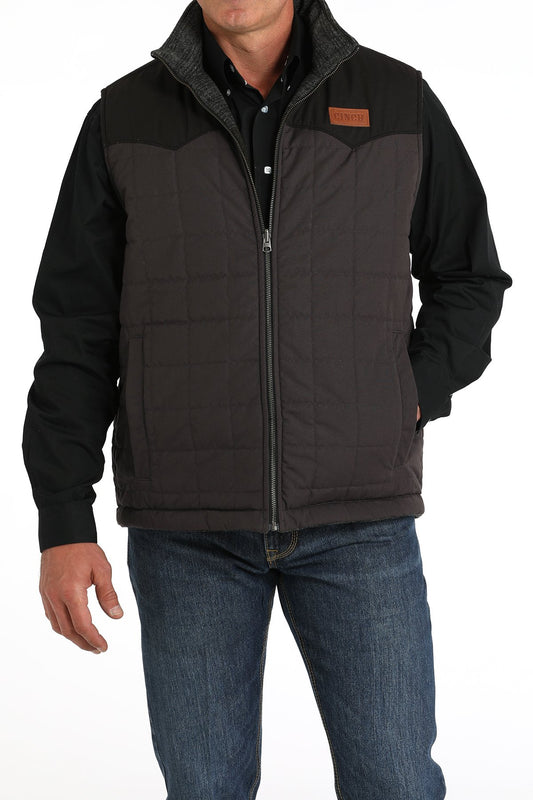 Cinch Mens Reversible Quilted Vest - Charcoal