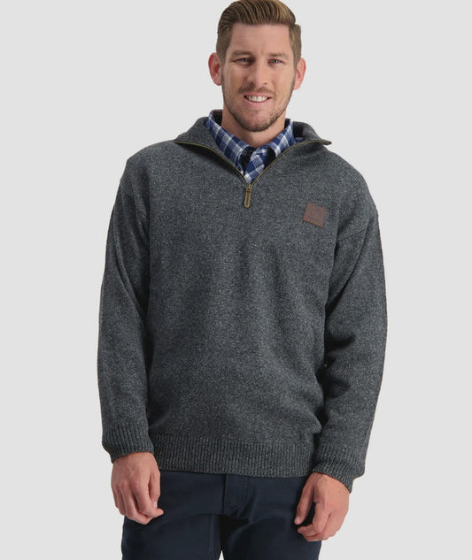 Swanndri Mens Mariner Zip Neck Sweater
