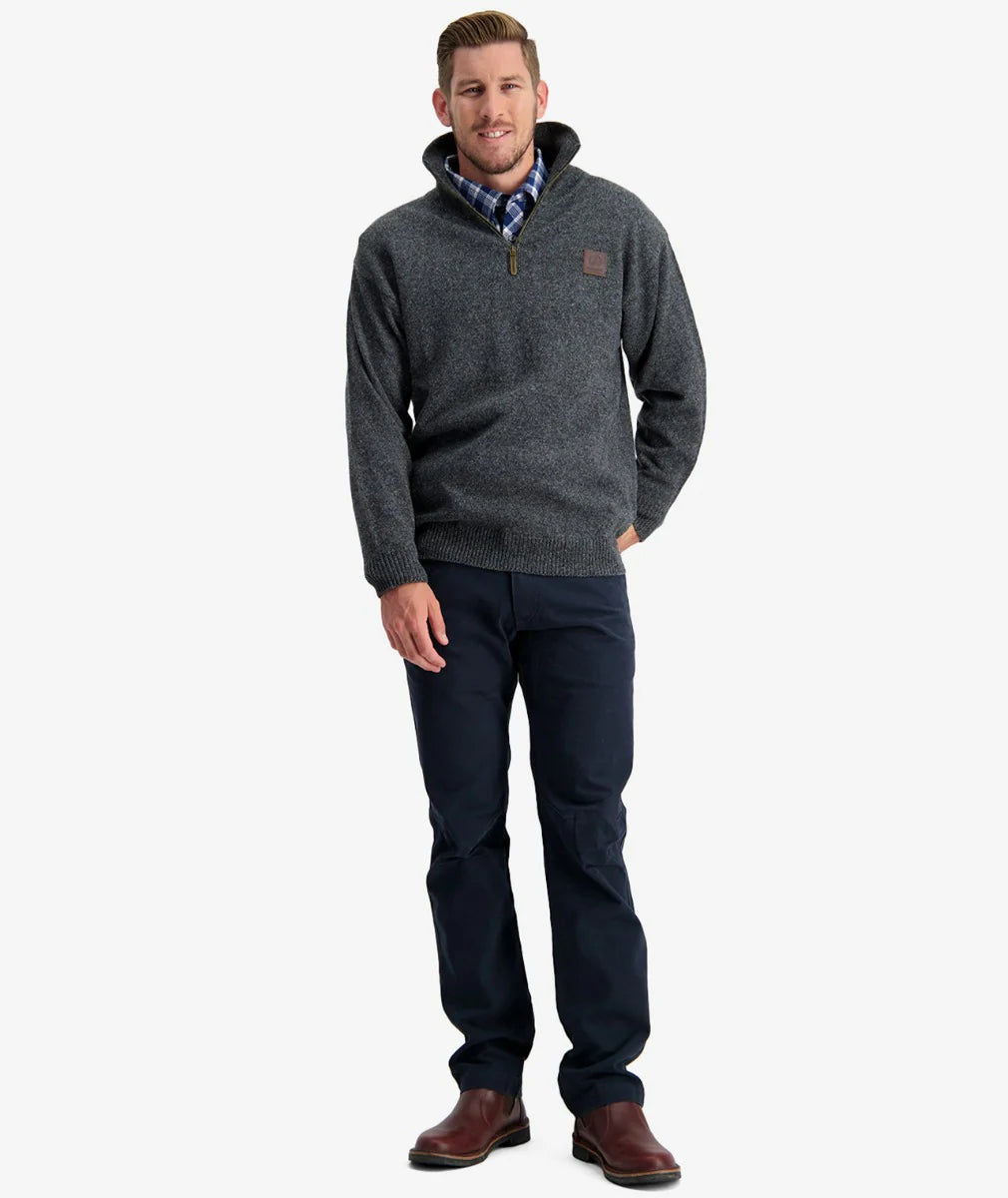 Swanndri Mens Mariner Zip Neck Sweater