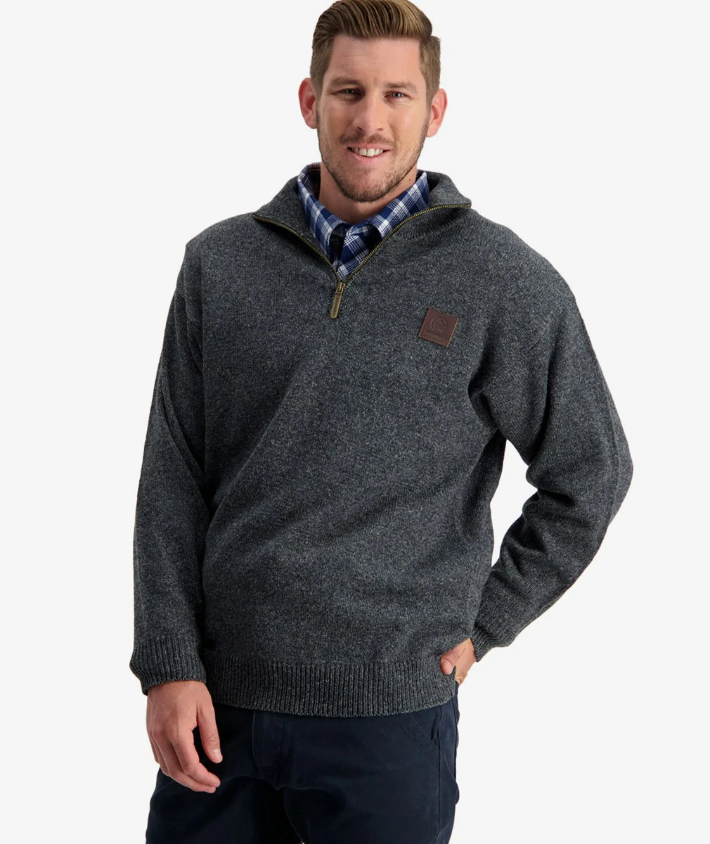 Swanndri Mens Mariner Zip Neck Sweater