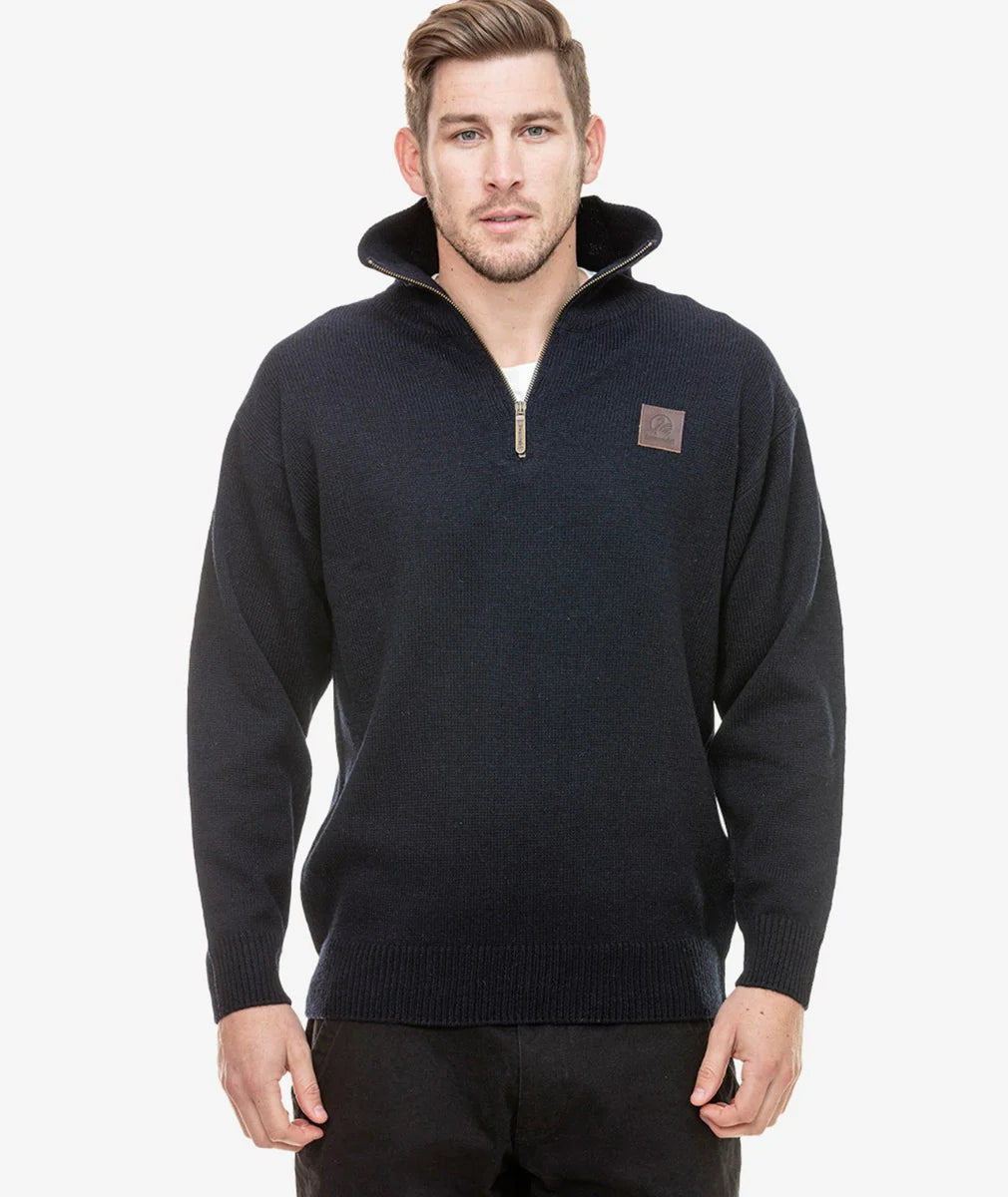 Swanndri Mens Mariner Zip Neck Sweater
