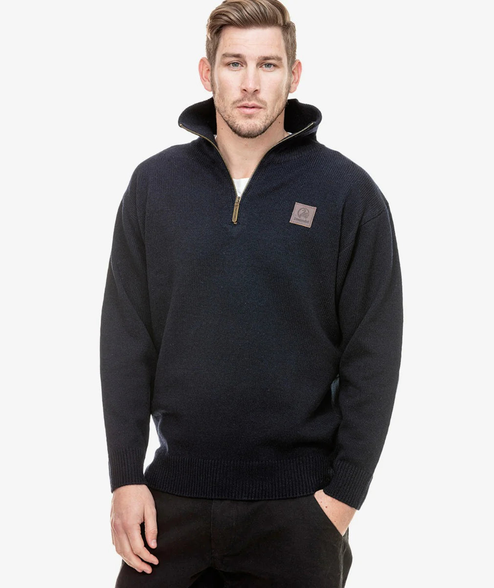 Swanndri Mens Mariner Zip Neck Sweater