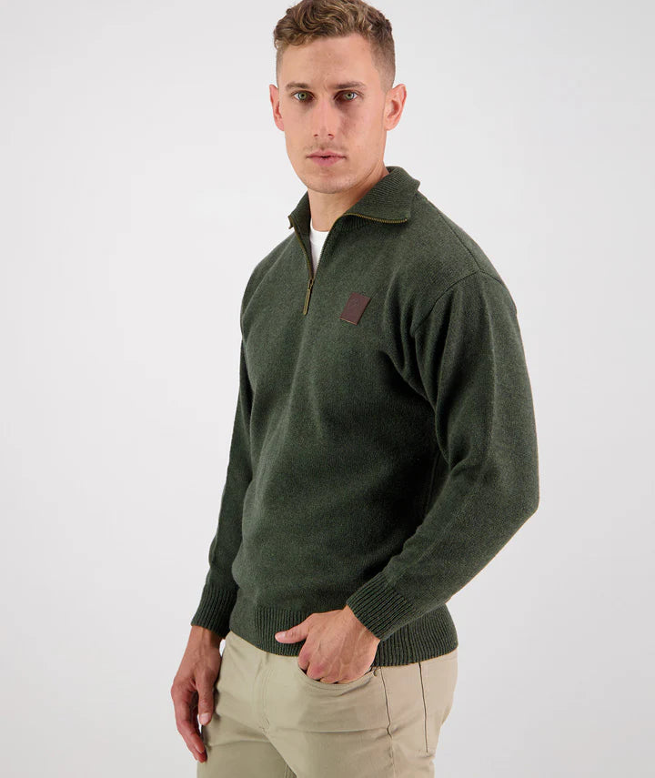 Swanndri Mens Mariner Zip Neck Sweater