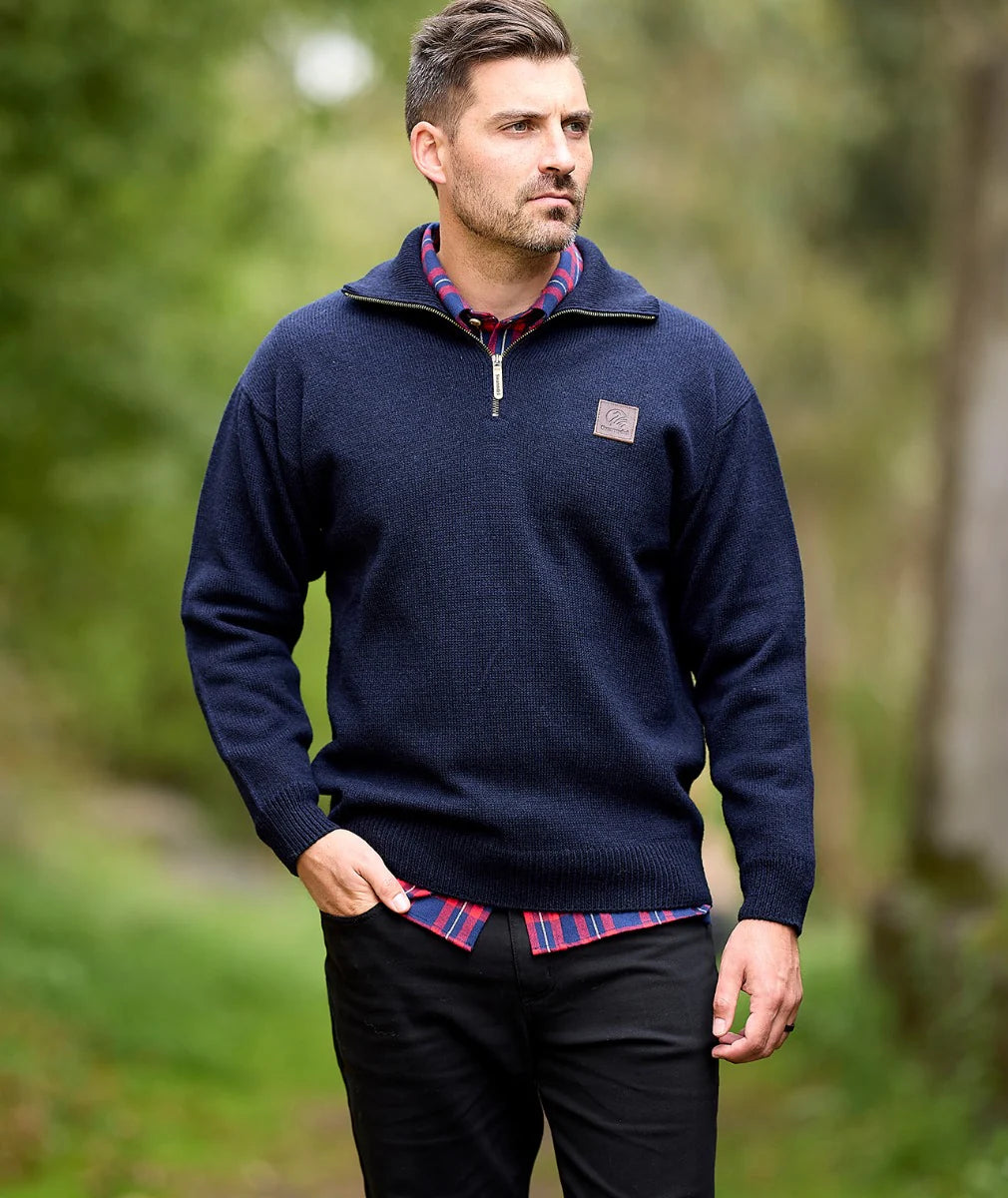 Swanndri Mens Mariner Zip Neck Sweater