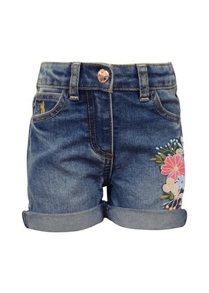 Thomas Cook Girl's Embroidered Denim Shorts