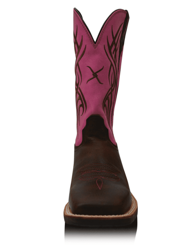 TWISTED X Womens Pink Ribbon Ruff Stock Western Boots