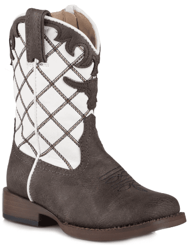 Roper Toddler Steerhead Sq Toe Faux Leather Cowboy Boots