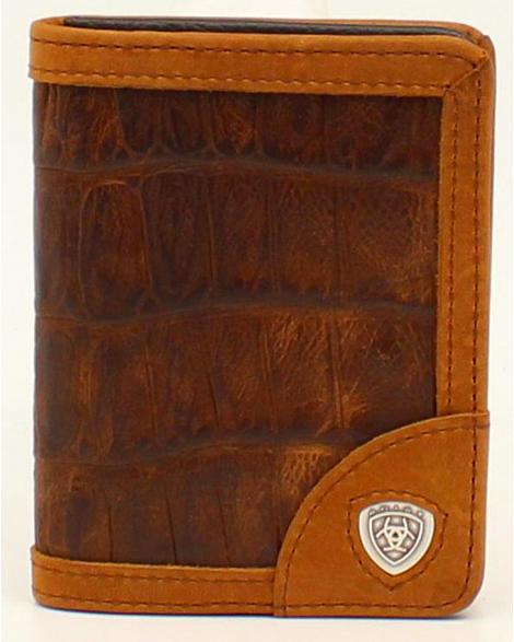 ARIAT Croc Print Bi-Fold Flipcase Wallett