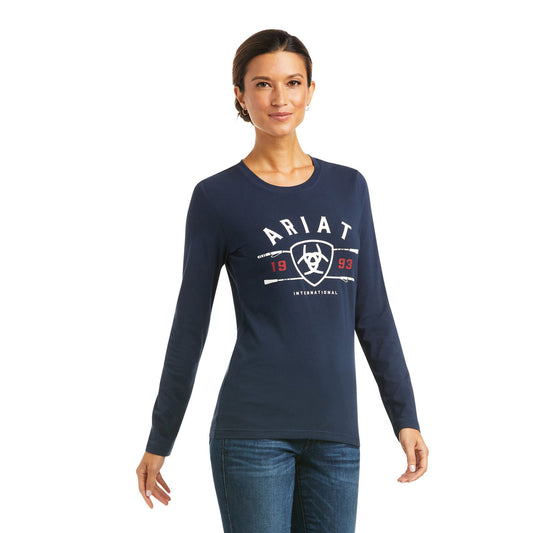 Ariat Womens Logo LS T-Shirt Navy